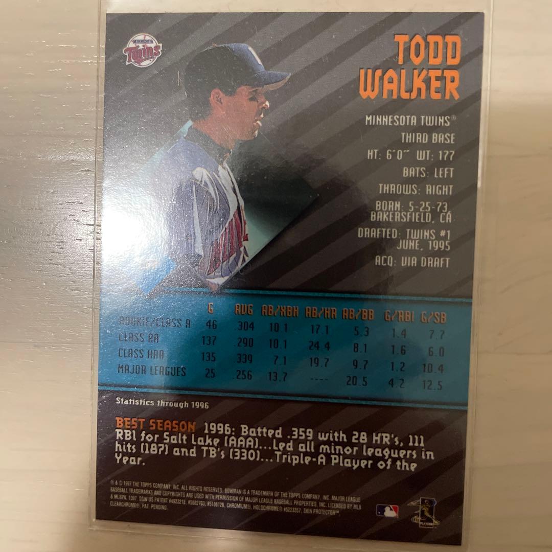 ボウマンズベスト　サーテファイドオートグラフイシュー　トッドウォーカー　サイン