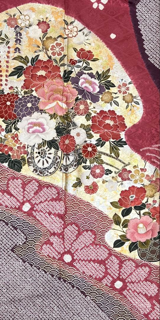 振り袖　フルセット　別誂長襦袢付　成人式　絞り入り　金彩加工　刺繍入り　630