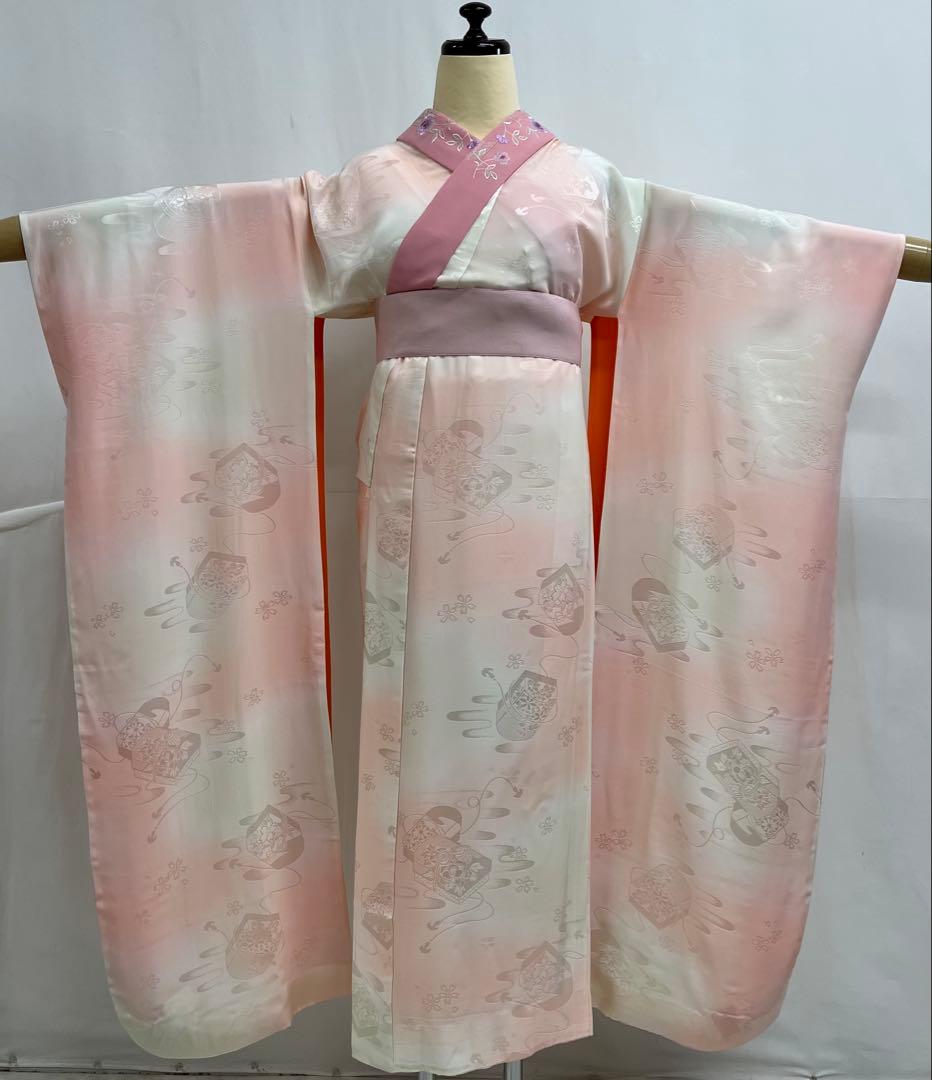 振り袖　フルセット　別誂長襦袢付　成人式　絞り入り　金彩加工　刺繍入り　630