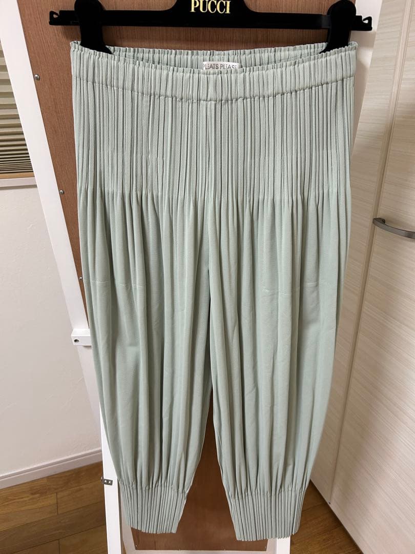 PLEATS PLEASE ミントグリーン サルエルパンツ