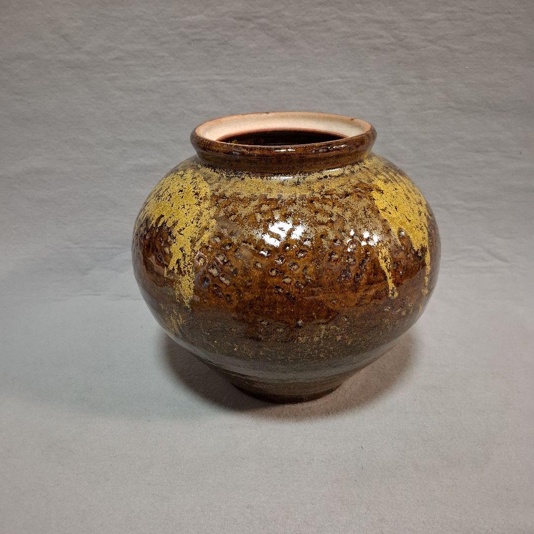 唐津焼　眉山窯　蓋付壺　花瓶　飾り壺 インテリア　花器　壺　工芸品　床の間