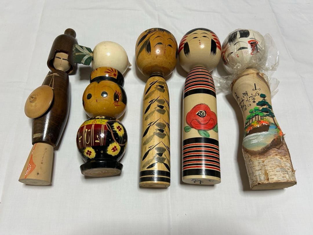 伝統的な木製こけし人形コレクション　まとめ売り