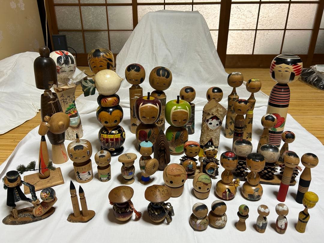 伝統的な木製こけし人形コレクション　まとめ売り