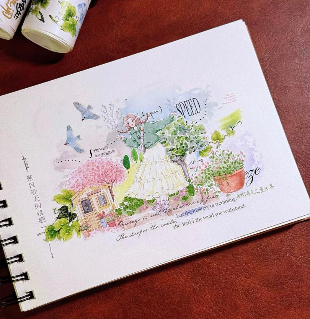 繁星梦屿《起风了》海外マスキングテープ　マステ 【2456】