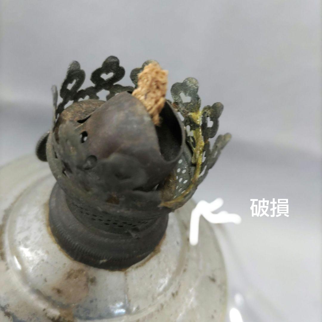 大正硝子　オイルランプ　ブルー D605