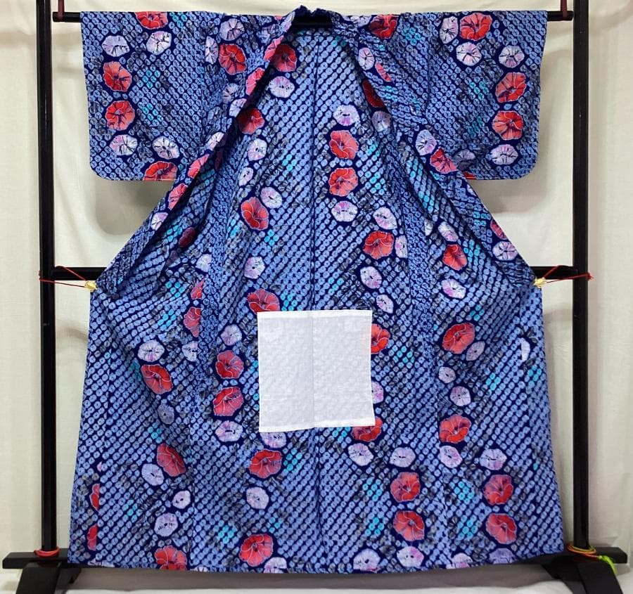 値下げ‼️ 206　中古品　綿　総絞り　ゆかた　有松鳴海絞り　手縫い　浴衣