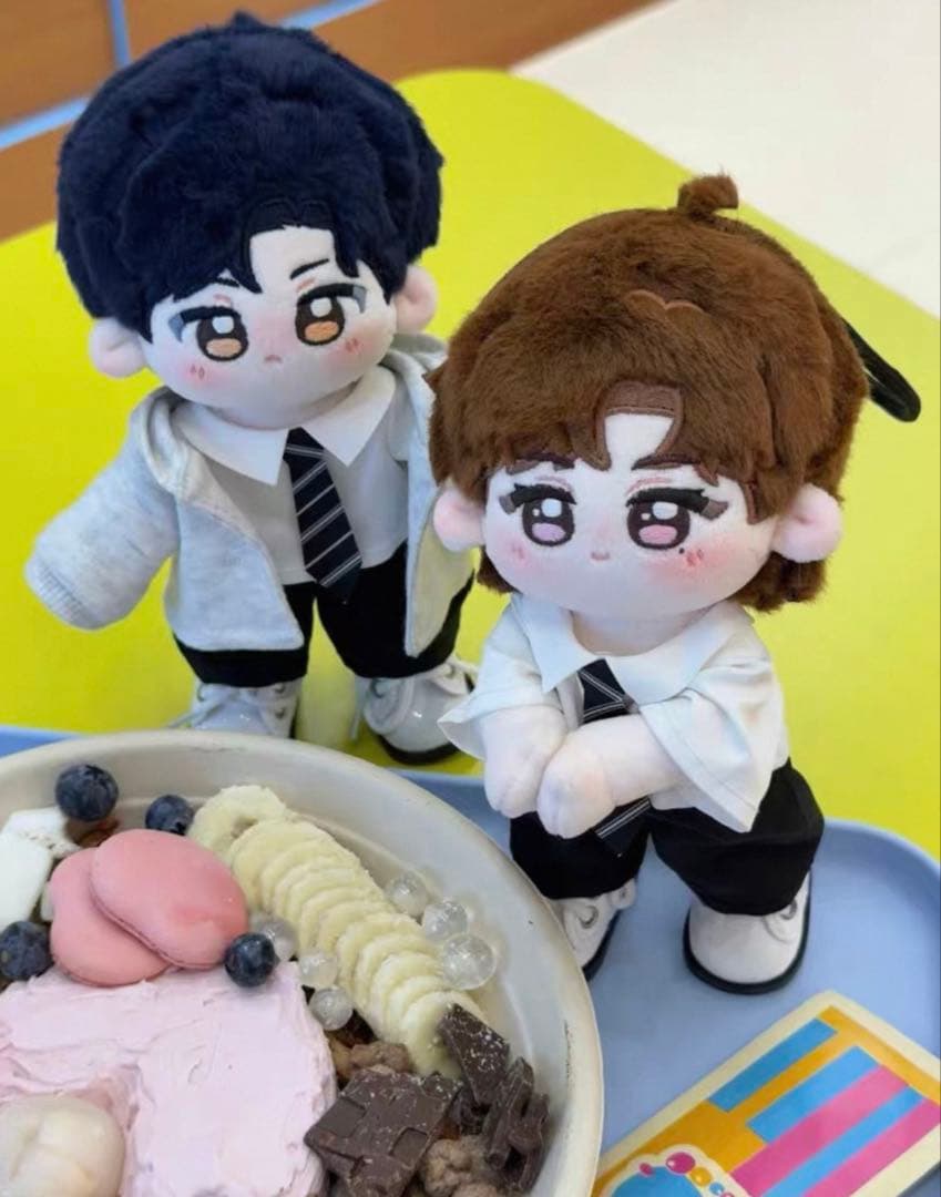 18cm ぬいぐるみペア 垂涎 黄星 邱鼎杰 1224 バ盛少游 花咏 1224