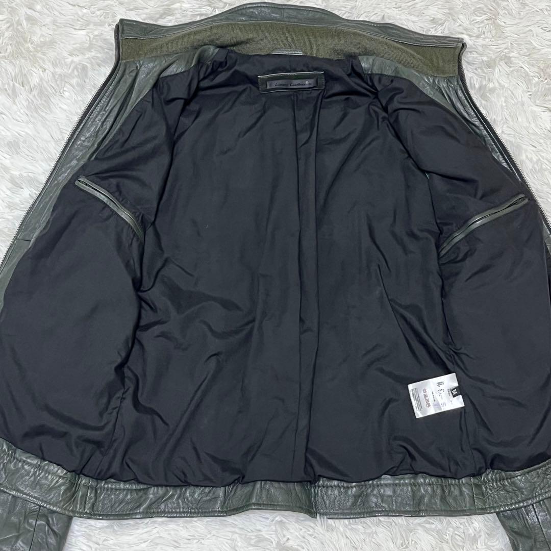 希少色✨リューグーレザーズ シングルライダース カーキ ラムレザー シワ加工