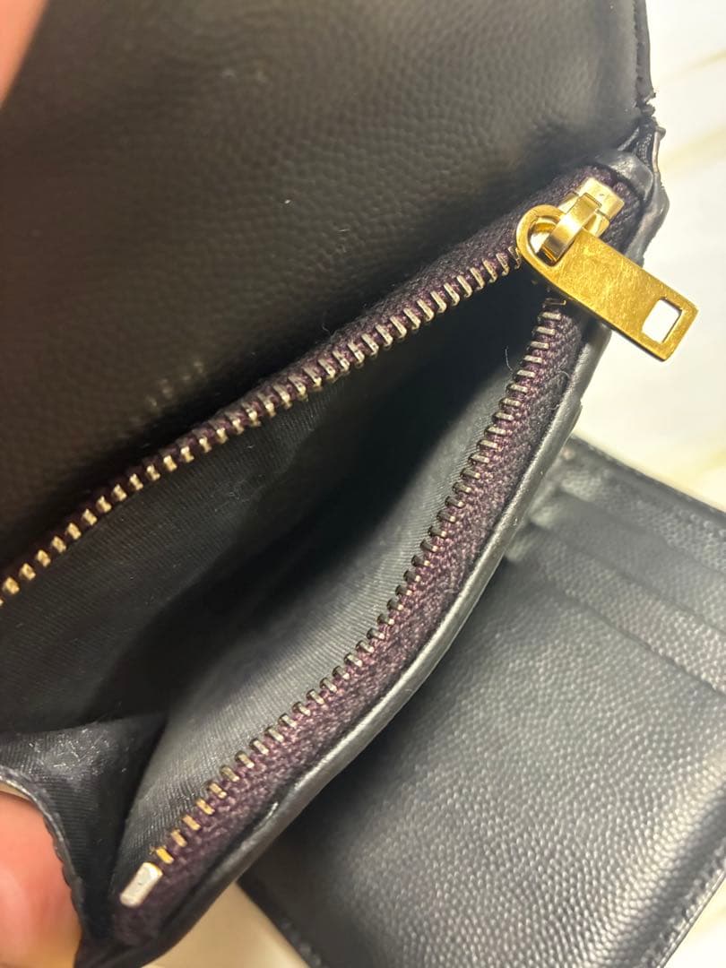 SAINT LAURENT ブラック 三つ折り財布