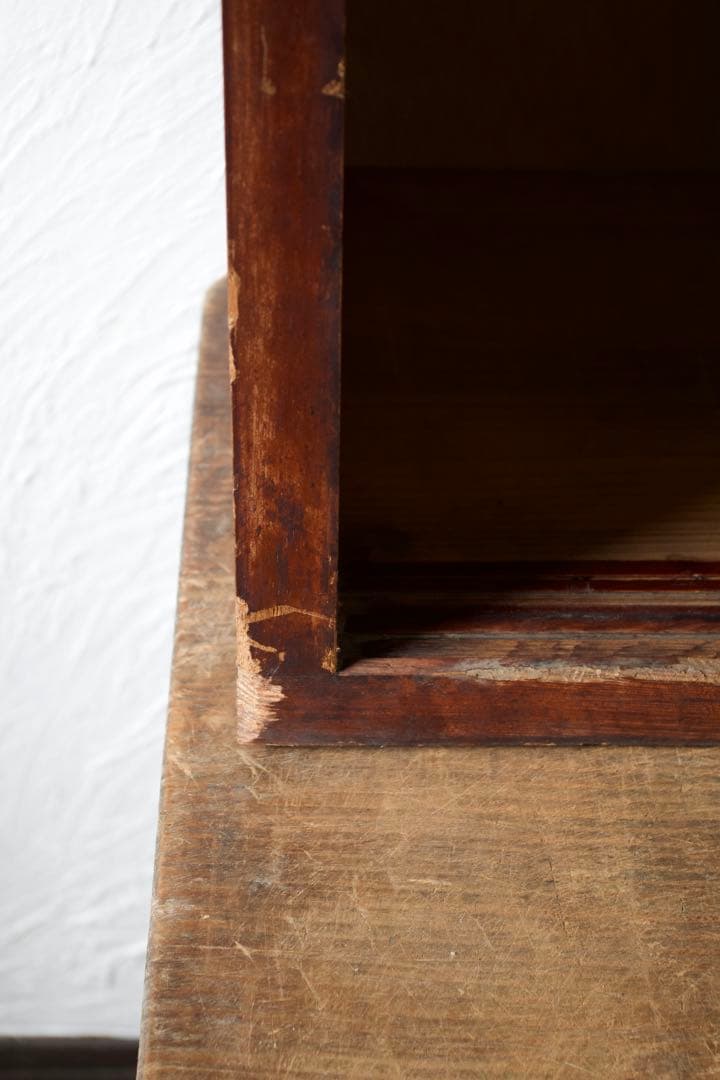 木製ガラス戸棚　食器棚　古家具　アンティーク