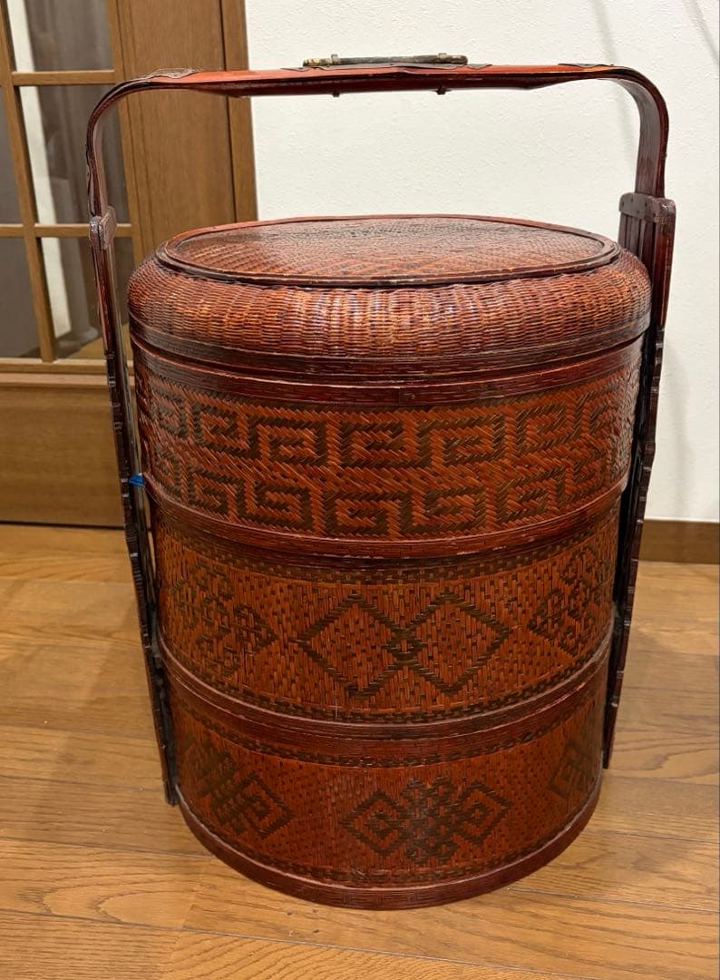 【アンティーク】中国 20世紀 ラタン ウェディングボックス