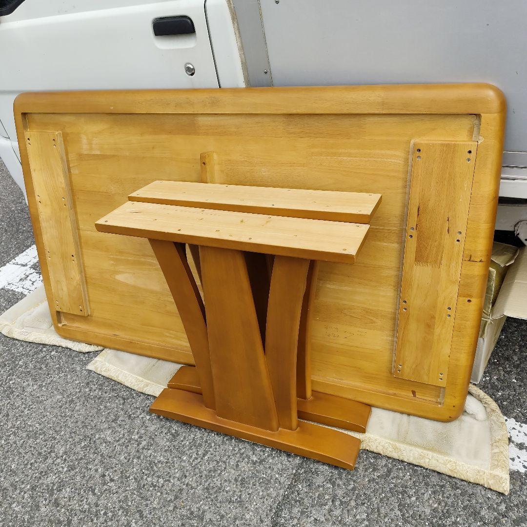 ブラウン 木製 大型ダイニングテーブル 6人 長方形