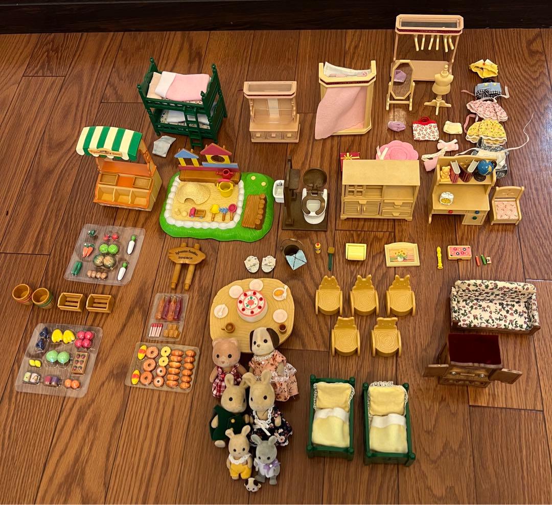 シルバニア　赤い屋根の大きなお家と小物セット