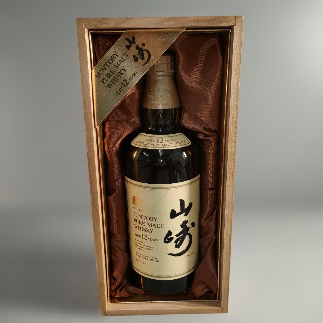 A1348-3/サントリーピュアモルトウイスキー山崎12年/木箱付/750ml/