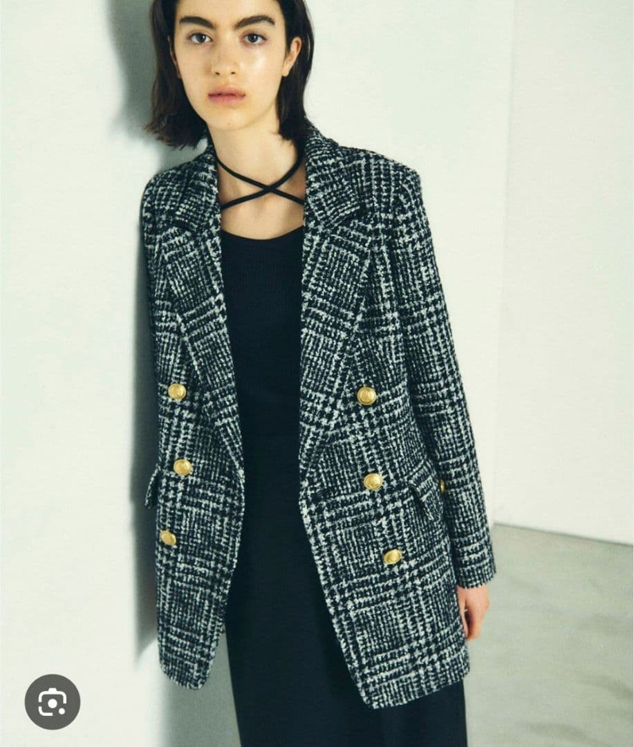 Diagram ラメ ループ ツイード 金ボタン コート ジャケット