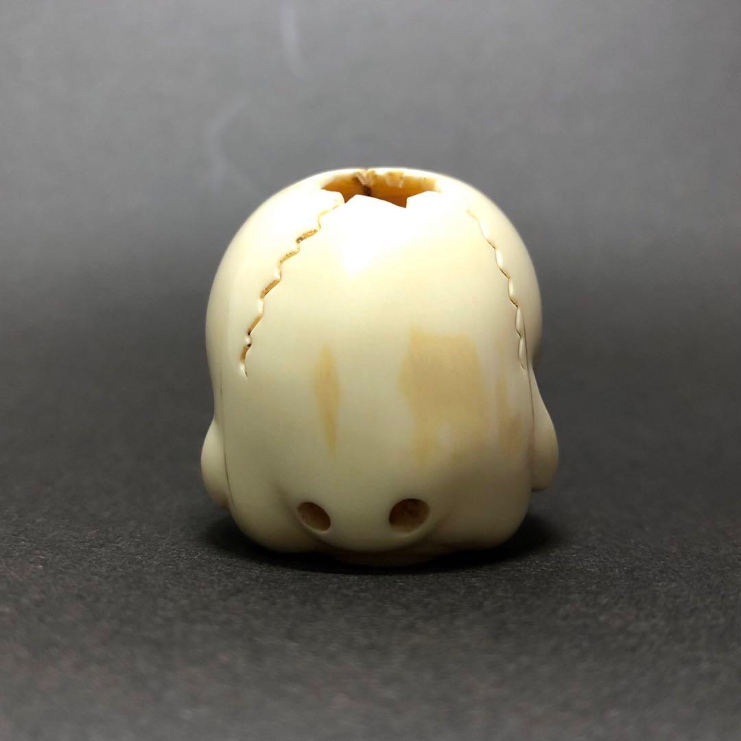 アンティーク　根付　髑髏　銘入り　骨董品