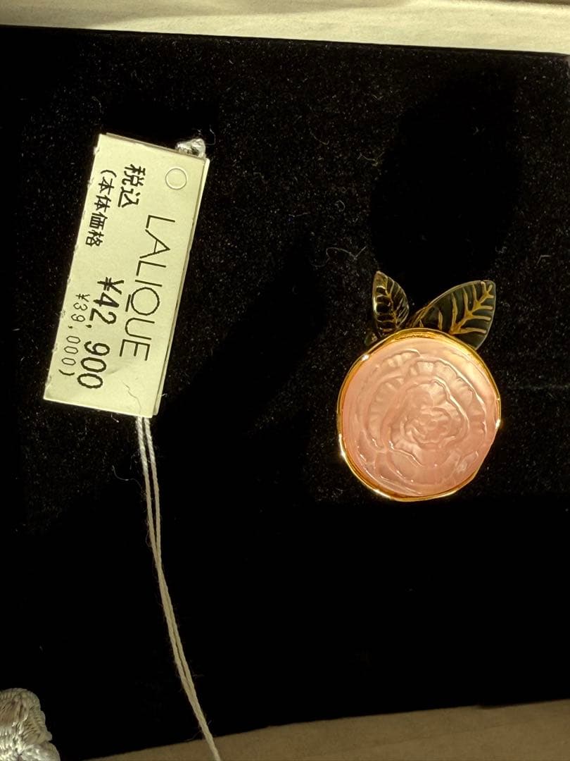 LALIQUE バラのリング ピンク53#