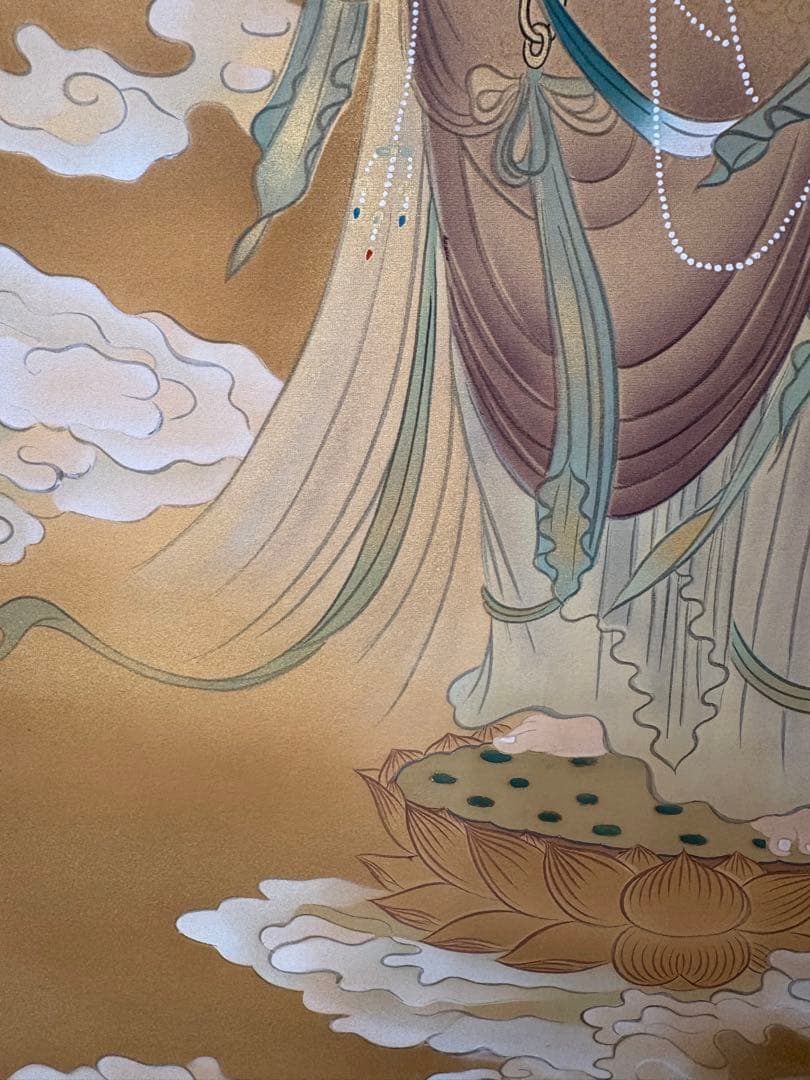 「観音像」　翠峰　掛け軸 掛軸 二重箱　雲上観音　桐共箱二重箱付