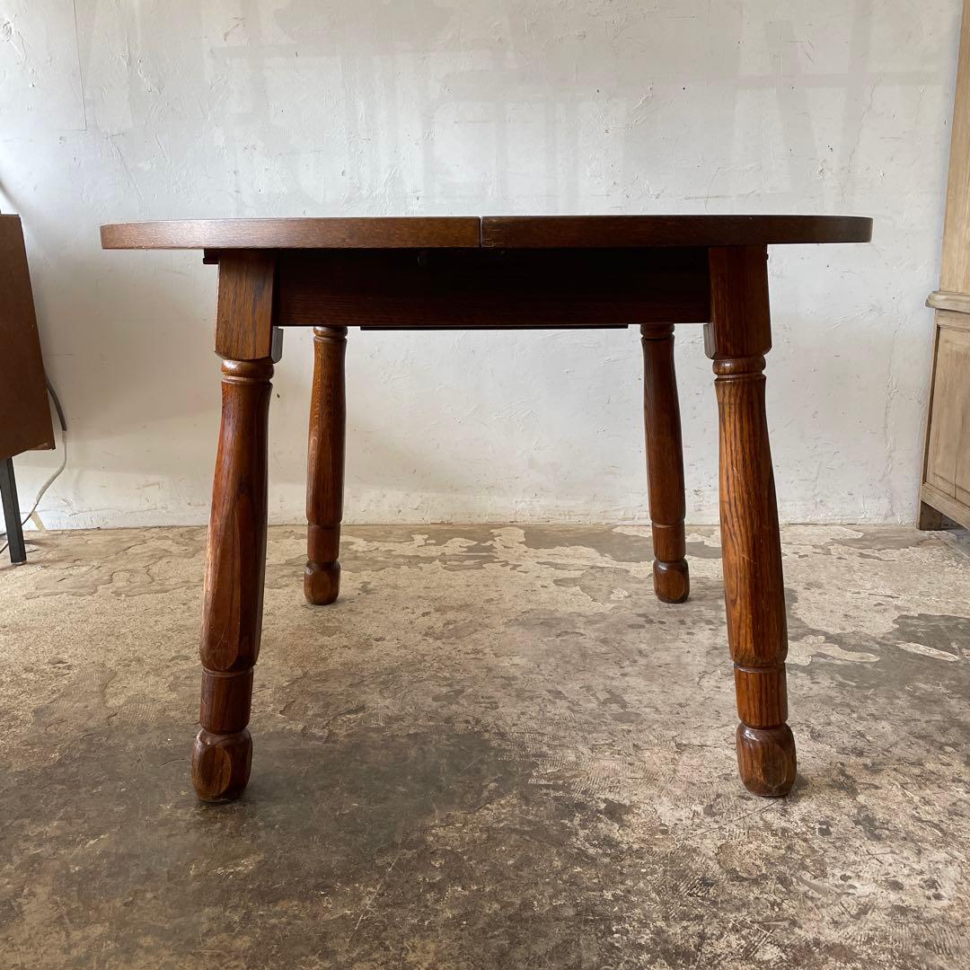 ビンテージ ラウンドエクステンションダイニングテーブル no4