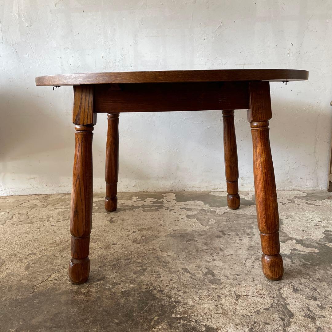 ビンテージ ラウンドエクステンションダイニングテーブル no4