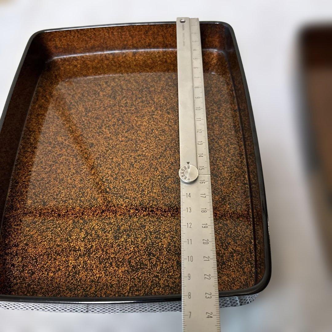 輪島塗りの蒔絵の硯箱(木箱入)