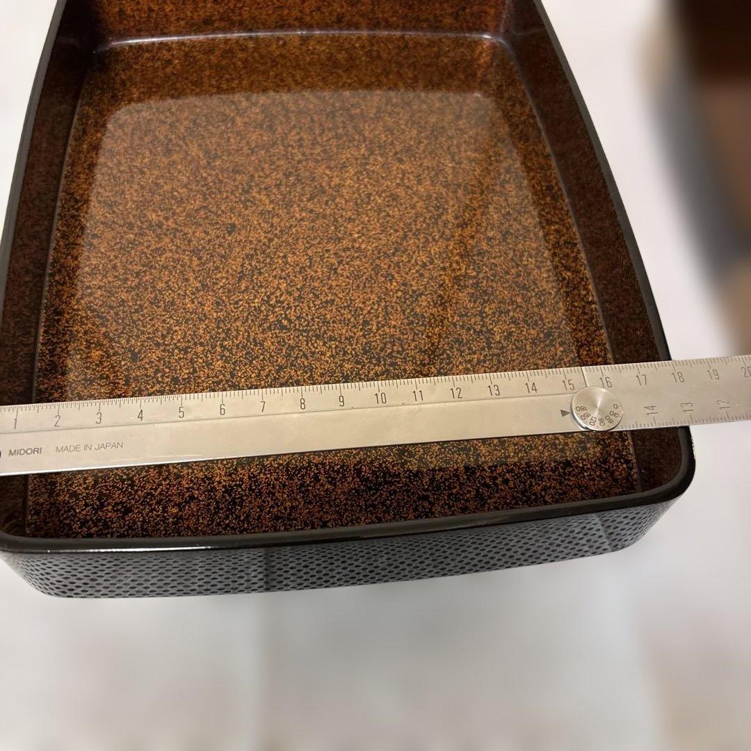 輪島塗りの蒔絵の硯箱(木箱入)