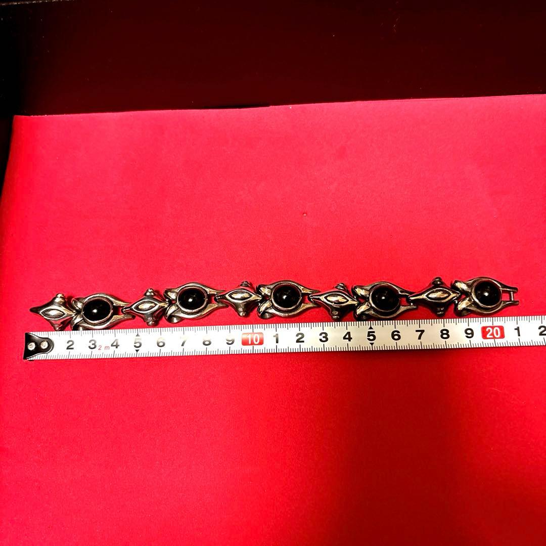 シルバー925 オニキス ブレスレット 90g vintage 重量級