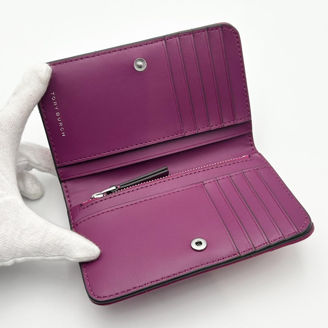 TORY BURCH　トリーバーチ　ウィラ　二つ折り財布　ピンクパープル