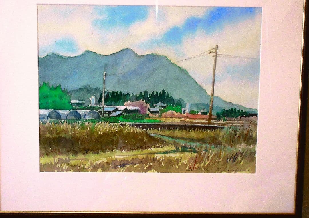 風景 水彩画 額装済み 原画 F６号