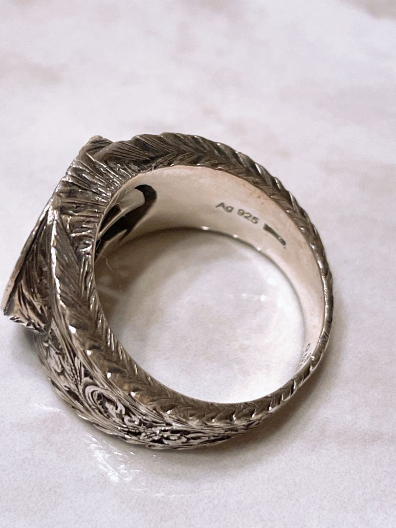 GUCCI グッチ　リング　インターロッキング　アラベスク　表記サイズ15号