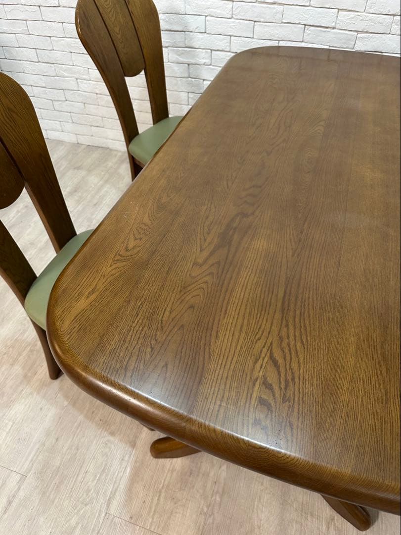 【東京都内23区配送無料】浜本工芸　定価35万ダイニングテーブル　＋チェア4脚