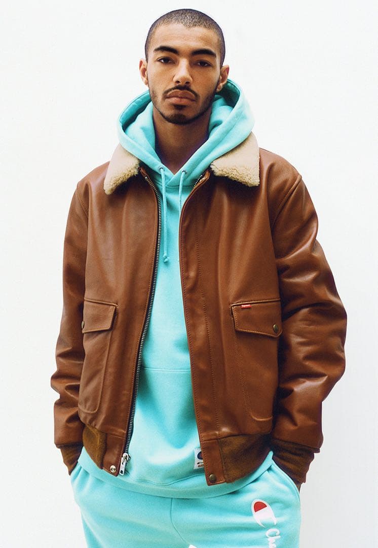 ジャケット・アウター Supreme 16FW Leather A-2 Fight Jacket M