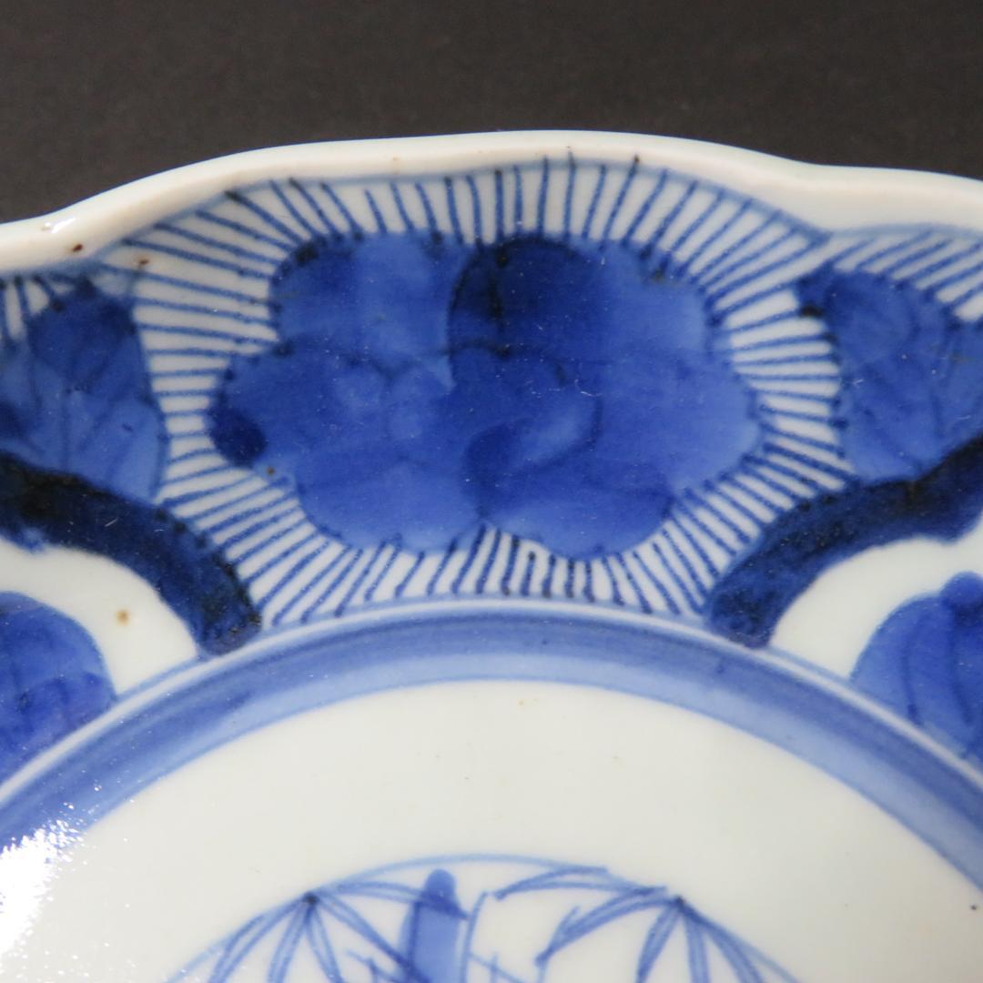 なます皿 5枚 江戸 蛇の目 唐草 松竹梅 窯傷 歪み 蔵出し