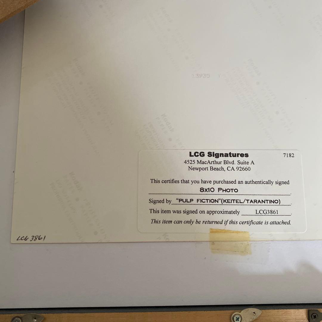 パルプフィクション　タランティーノ　ハーヴェイカイテル　サインフォト