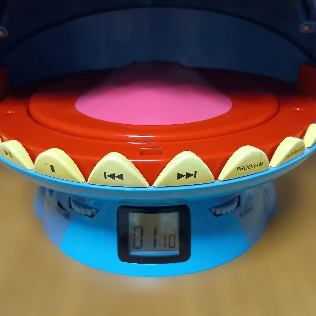 スティッチ CDプレーヤー AMFMラジオ LINE IN接続 電源ON目が点灯