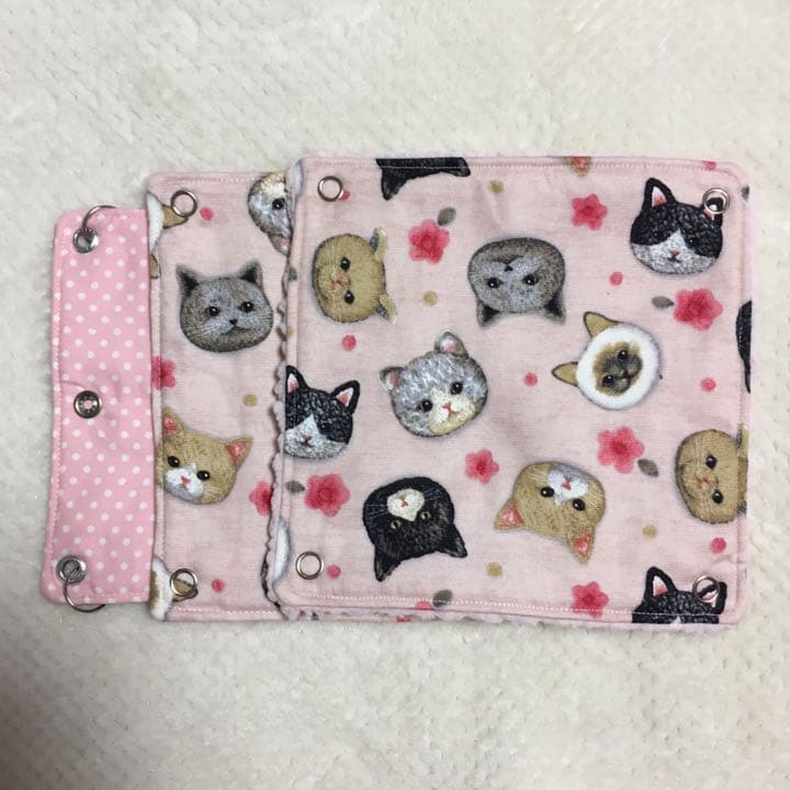 モモンガハウス（猫柄・ピンク）ラビットボア    ポーチ  2100円