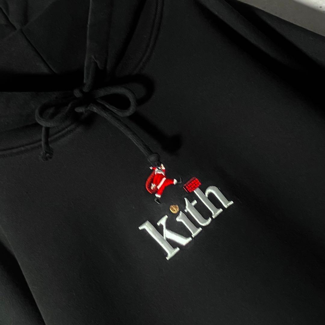 【入手困難】KITHキス☆刺繍ロゴスウェットパーカー希少サイズL