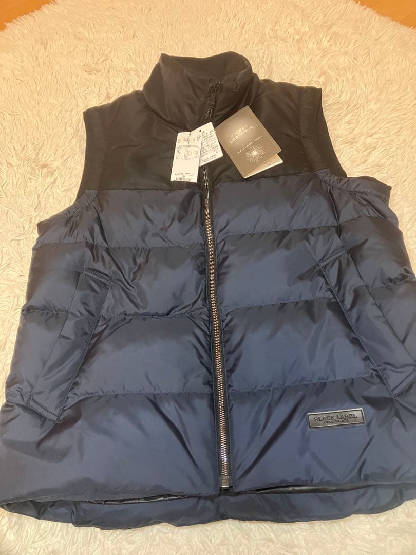 新品BLACK LABEL CRESTBRIGE ネイビー ダウンベスト Ｌ