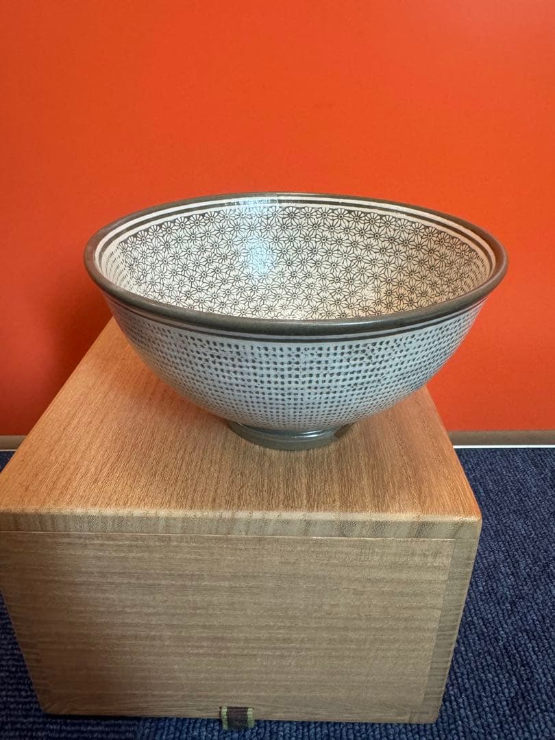 1874 高麗焼　黄章洙作　花三鳥暦手文　茶碗　時代物