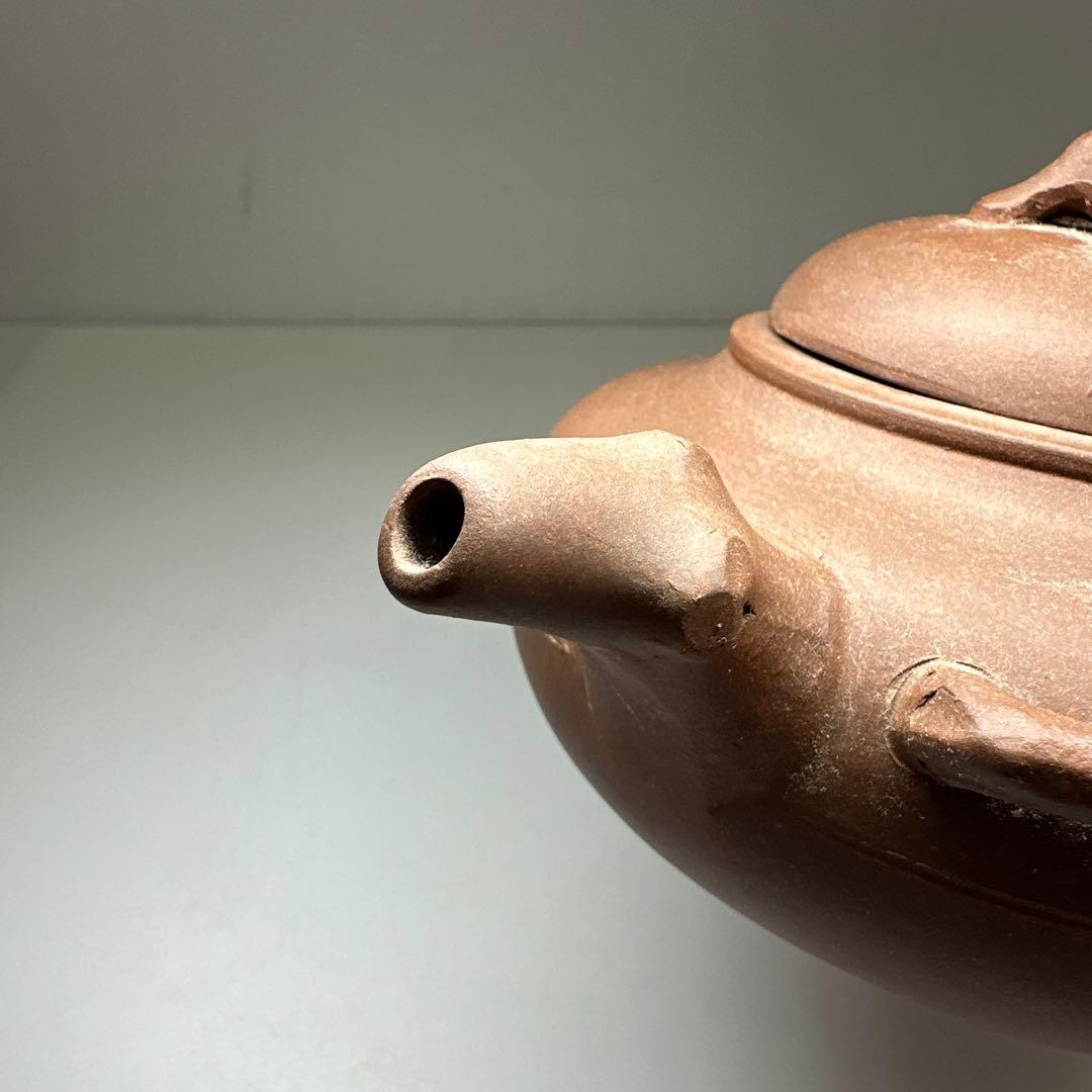 周揚大銘　朱泥急須　幅約20㎝　東Y7-0430☆2Fタエチ