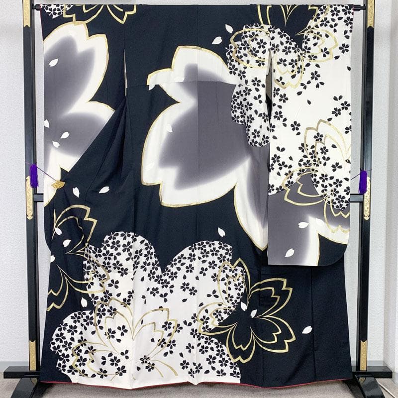 512z11☆大北捷一 振袖 モダン 金彩 モノトーン 落款作家物☆成人式結婚式