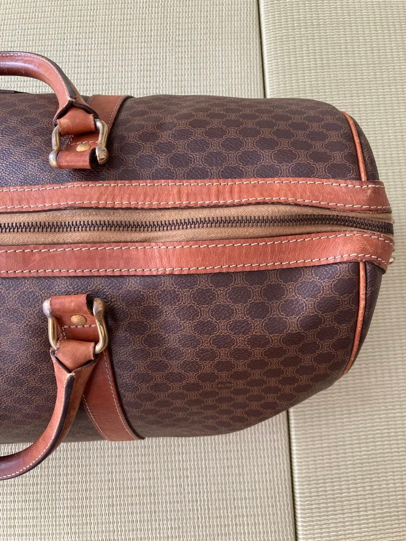 【CELINE】ボストンバッグ マカダム柄 ダークブラウン ショルダー付