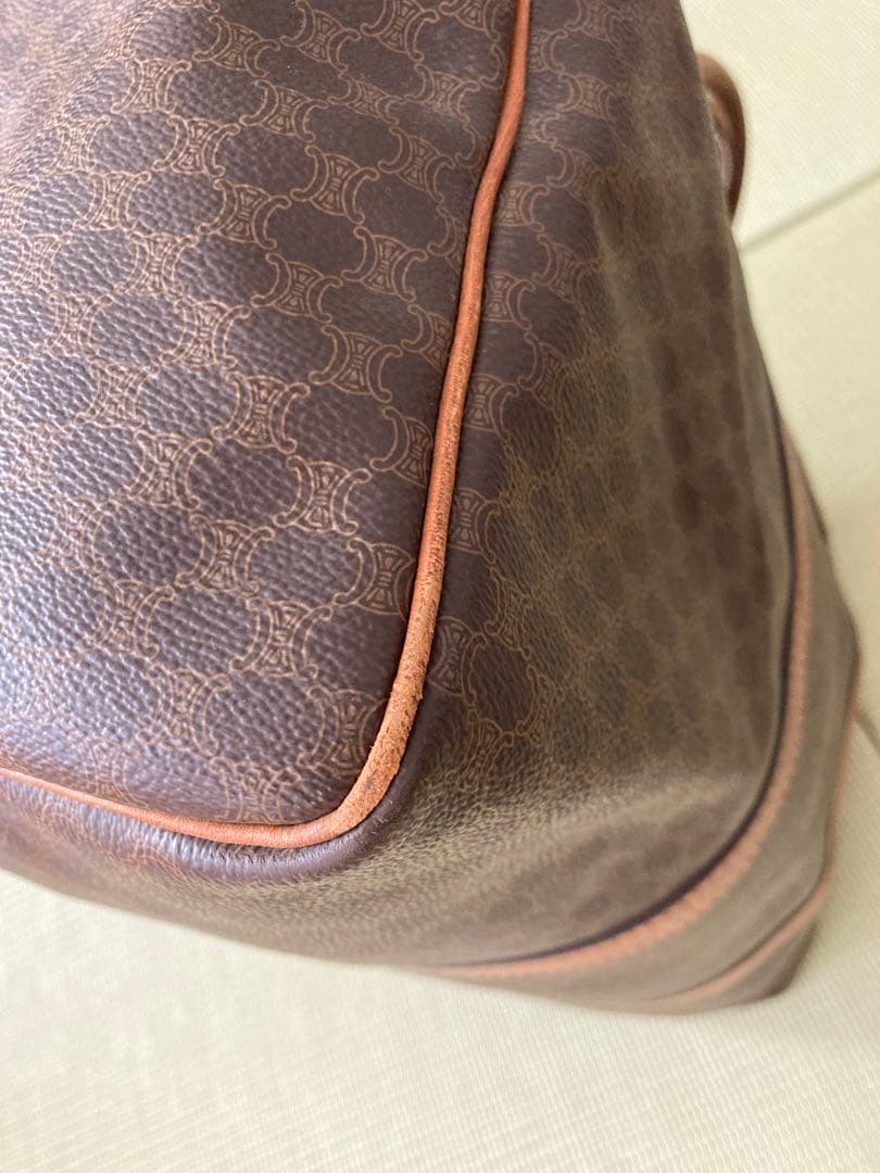 【CELINE】ボストンバッグ マカダム柄 ダークブラウン ショルダー付