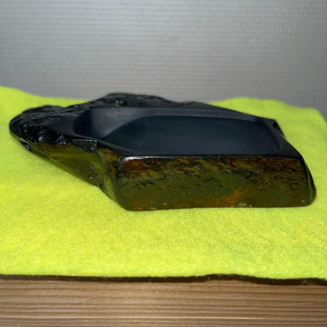 ⭕️屋久島硯　秀命堂　秀命作　純手彫り　希少な硯　女性好み作品　荒々しさ感じる