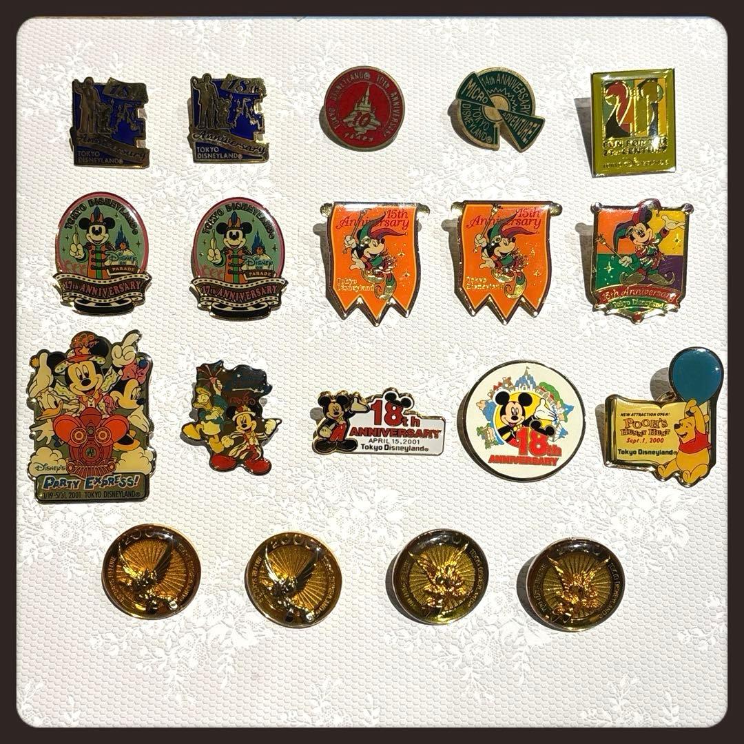 東京ディズニーランド 記念ピンバッジ 19点セット1993年製〜　匿名配送