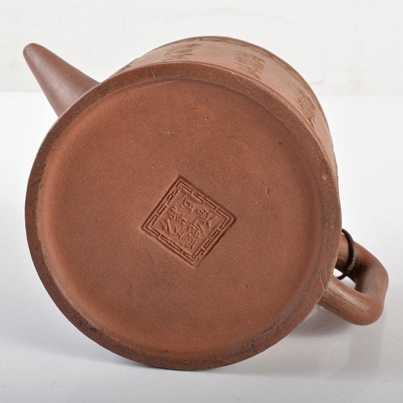 中国　宣興名壷銘　紫砂　朱泥　急須　茶壷　茶こし付　M　R6618