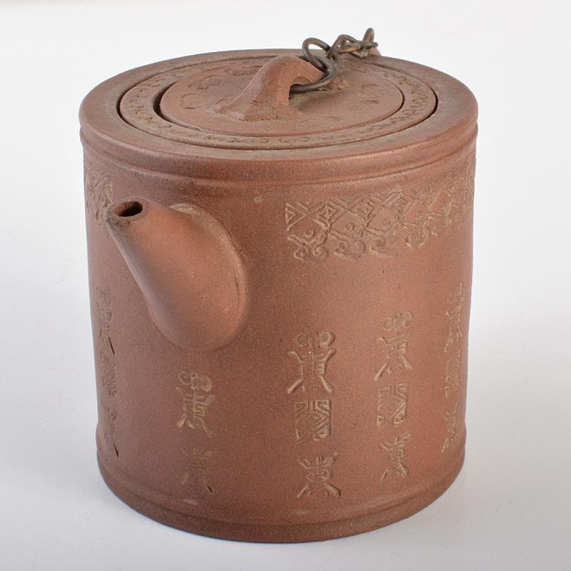 中国　宣興名壷銘　紫砂　朱泥　急須　茶壷　茶こし付　M　R6618