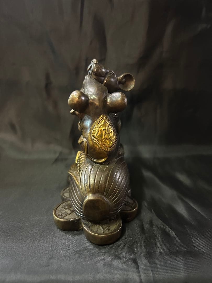 ブロンズ製　ネズミの彫刻 豊穣の象徴　財運　富　繁栄