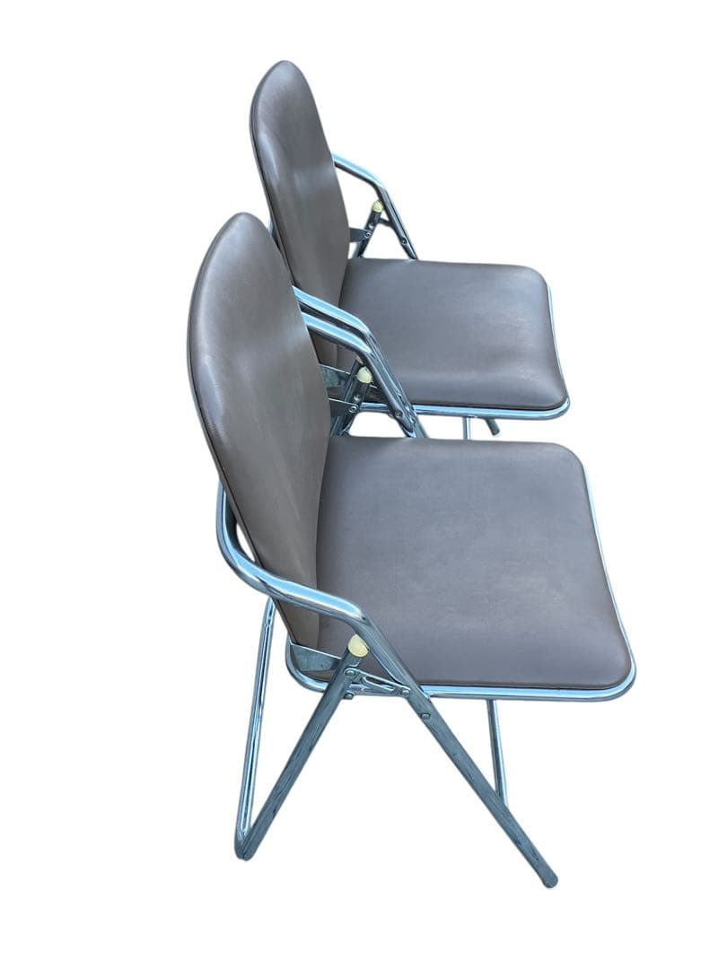 オカムラ パイプ椅子 2脚セット 昭和レトロ 折りたたみ ビンテージ イス