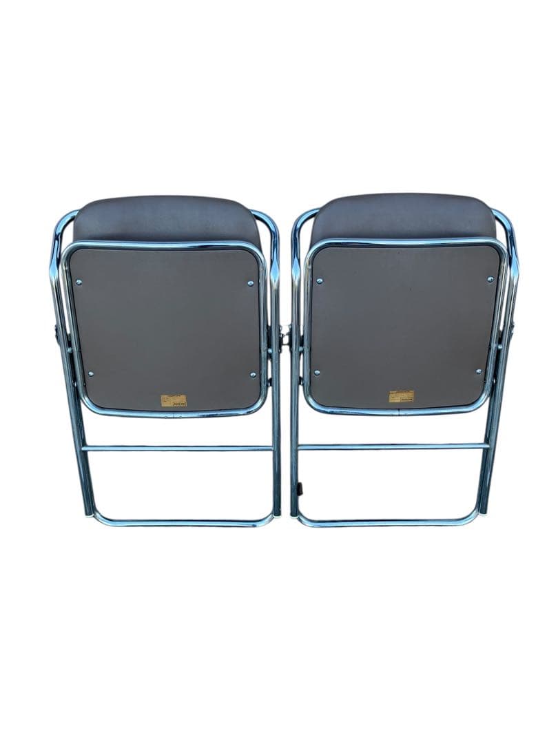 オカムラ パイプ椅子 2脚セット 昭和レトロ 折りたたみ ビンテージ イス